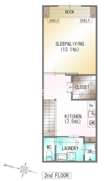 MYHOME RELAXA(1DK/2階)の間取り写真