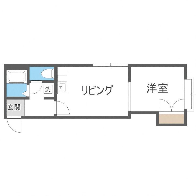 グランフォルム南6条(1DK/3階)の間取り写真