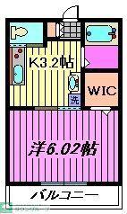 スマートテラスⅡ(1K/1階)の間取り写真