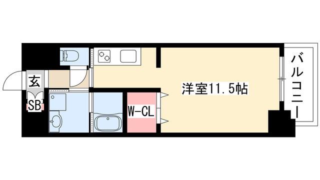 CASONE ASSO(ワンルーム/6階)の間取り写真