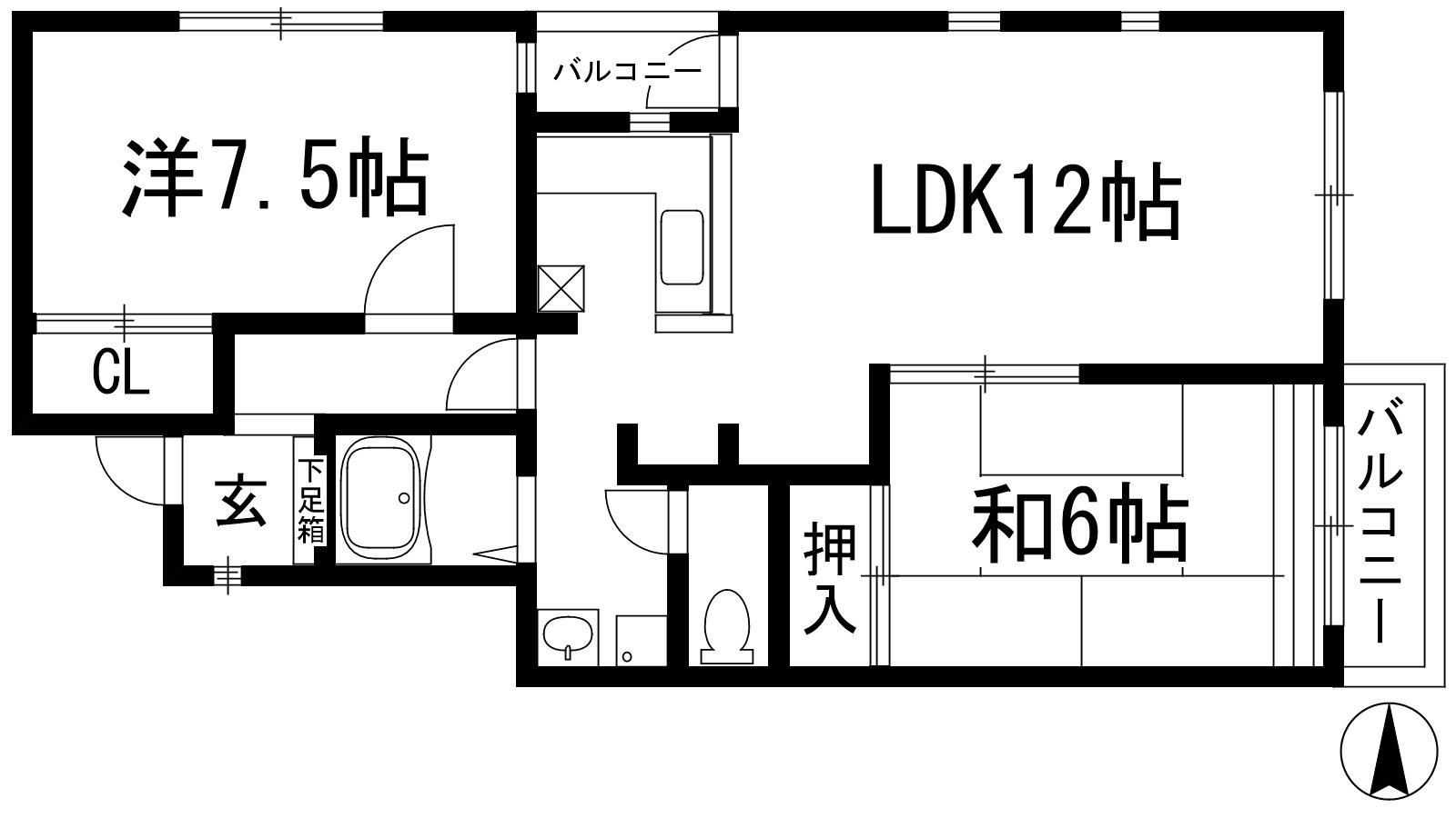 ノアズアーク(2LDK/4階)の間取り写真