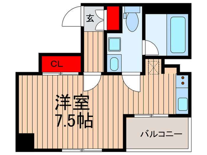 S-RESIDENCE 月島(ワンルーム/5階)の間取り写真