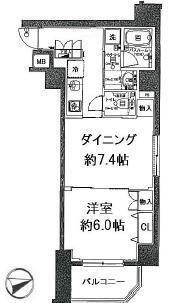 日神デュオステージ浅草寿町(1DK/7階)の間取り写真