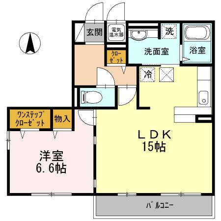 グランヴァースト(1LDK/1階)の間取り写真