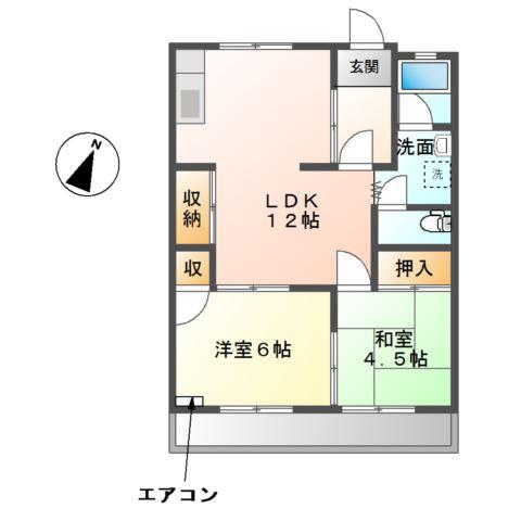 メゾン平成(2LDK/2階)の間取り写真