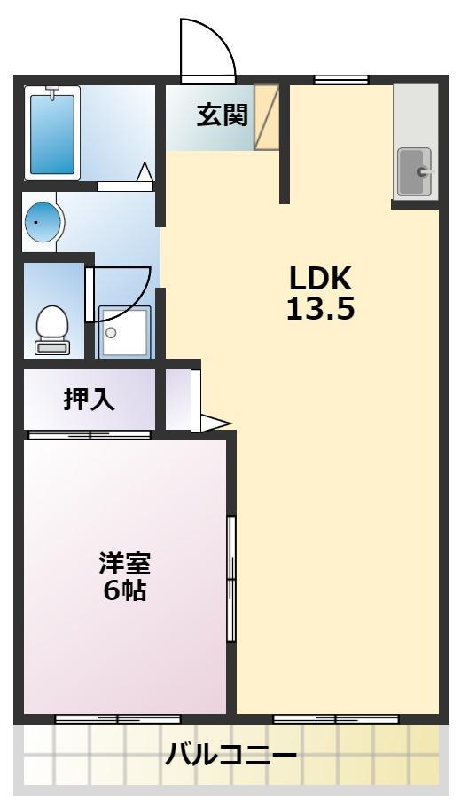第二大清水ハイツ(1LDK/1階)の間取り写真