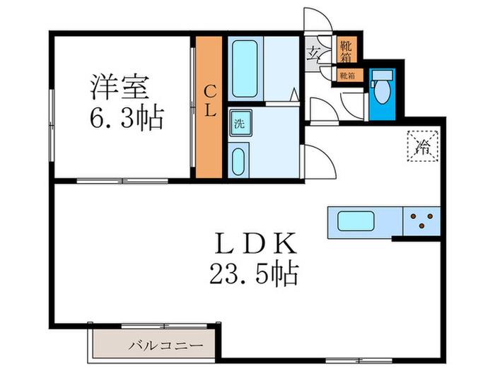 BELCASA(1LDK/3階)の間取り写真