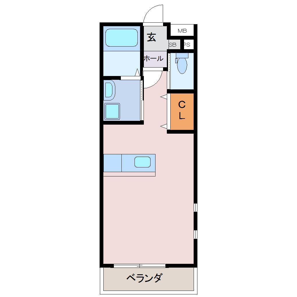 ENISHI.APT(ワンルーム/1階)の間取り写真