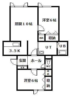 TBRIDGE REST(2LDK/1階)の間取り写真