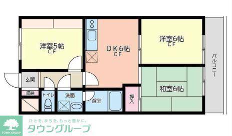 鶴見ガーデンハイム(3DK/3階)の間取り写真