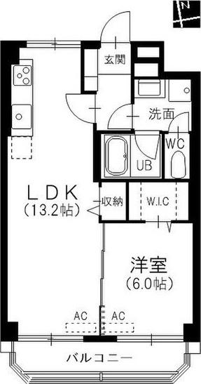 ハイライク栄ハイツ(1LDK/5階)の間取り写真