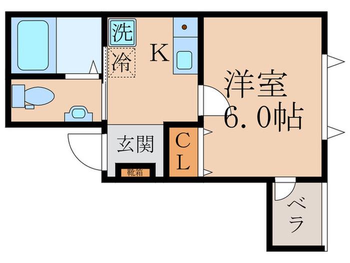 セゾン桃山(1K/4階)の間取り写真