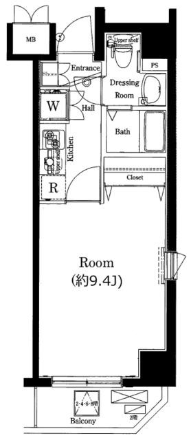 AQUA PRIME TOWER OSHIAGE(1K/6階)の間取り写真