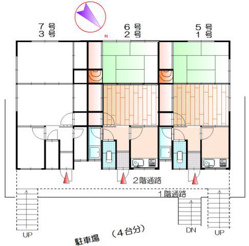 清和荘(2K/2階)の間取り写真