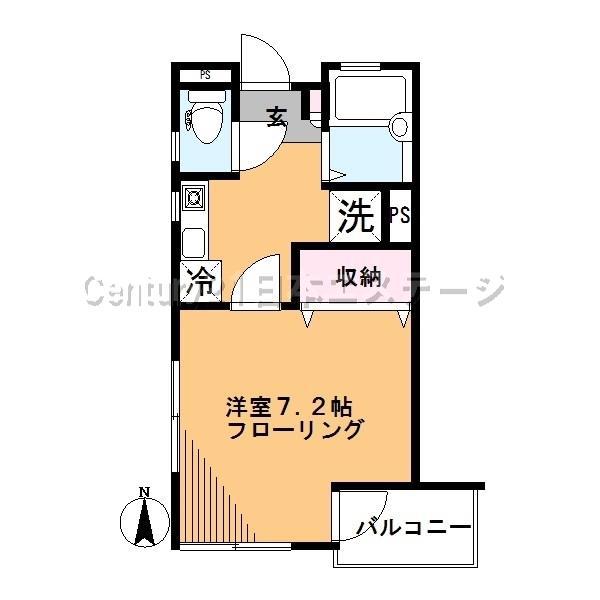 モワソン(1K/1階)の間取り写真
