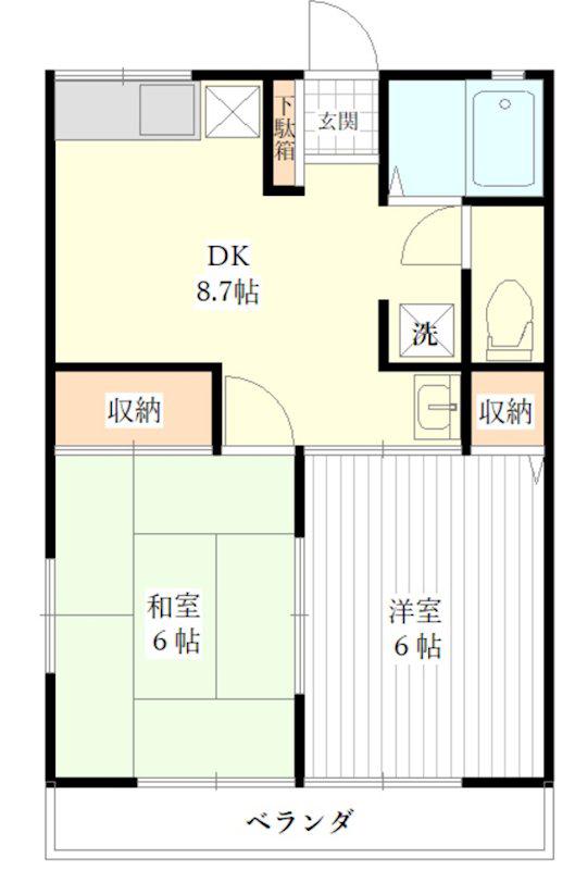 セルティア224(2DK/2階)の間取り写真