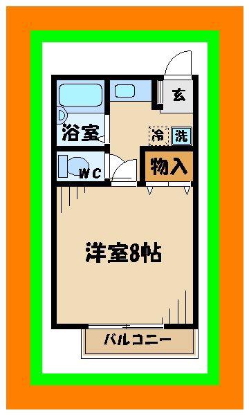 メゾンドルポ(1K/2階)の間取り写真