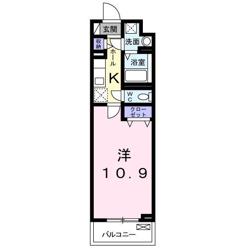 ミルト ハウス(1K/4階)の間取り写真