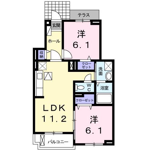 メゾン・グラート(2LDK/1階)の間取り写真
