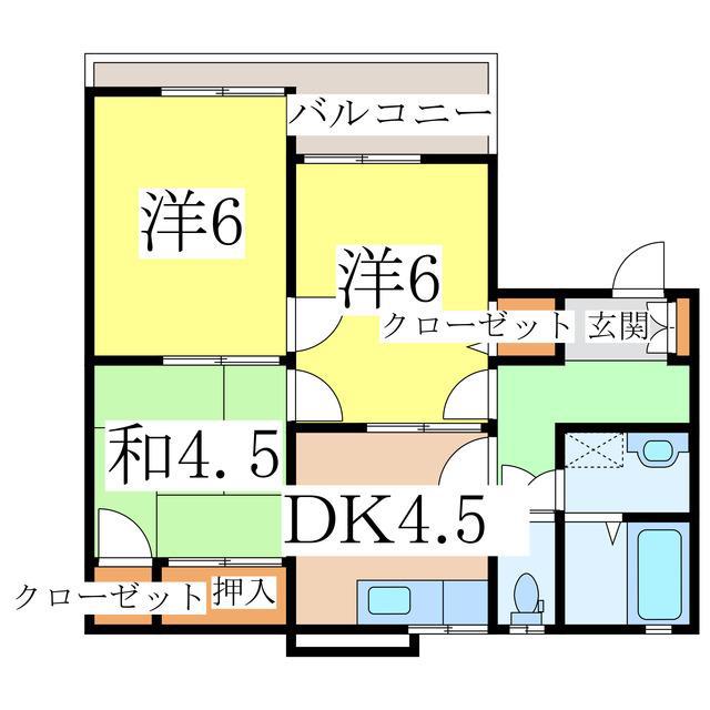 シティライフK&L(3DK/2階)の間取り写真