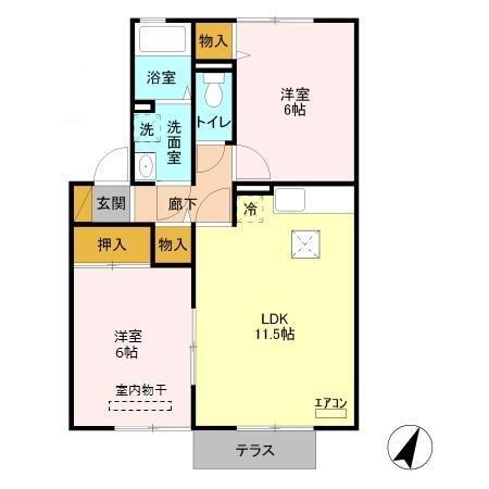 パークハイム(2LDK/1階)の間取り写真