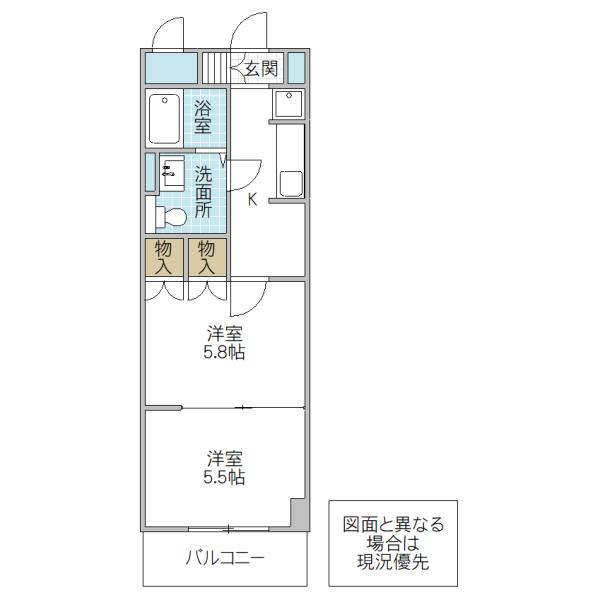 あむねす・ みと(2K/6階)の間取り写真