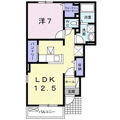 サウスヴァレーII(1LDK/1階)の間取り写真