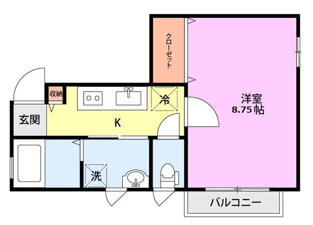 パルティール(1K/1階)の間取り写真