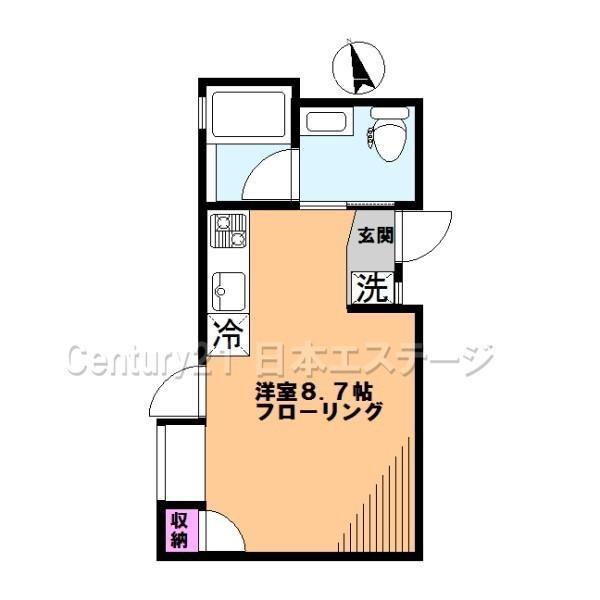 南千束コートMISOLA(ワンルーム/1階)の間取り写真