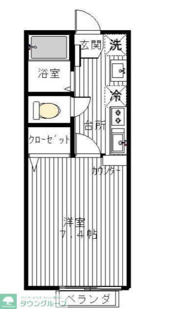 シャルマン・アビテI(1K/1階)の間取り写真