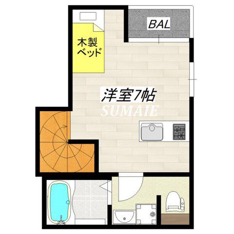 東京メトロ南北線 赤羽岩淵駅 徒歩3分 3階建 築10年(ワンルーム/2階)の間取り写真