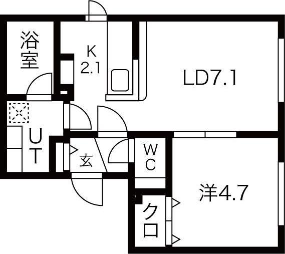 BRANCHEE N22(1LDK/2階)の間取り写真