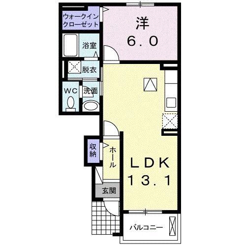 テラス三島町A(1LDK/1階)の間取り写真
