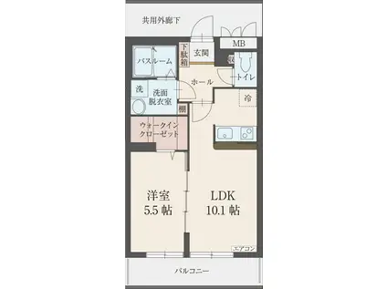 ザ・ハウス2(1LDK/3階)の間取り写真