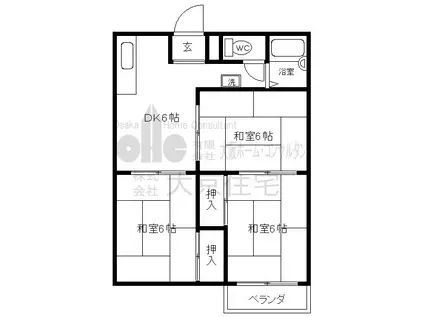 グリーンハイツ西尾(3DK/2階)の間取り写真