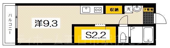 フェリシア梅原(ワンルーム/2階)の間取り写真
