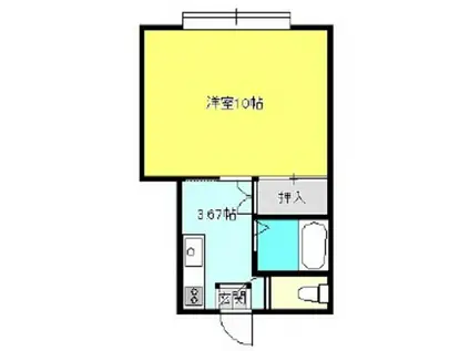 リトルハイムリバー(1K/2階)の間取り写真