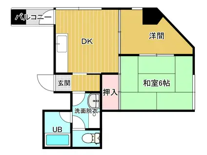 タウンハウスM(2DK/3階)の間取り写真