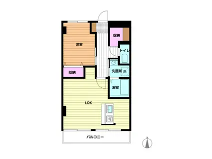 コーポ村上(1LDK/4階)の間取り写真