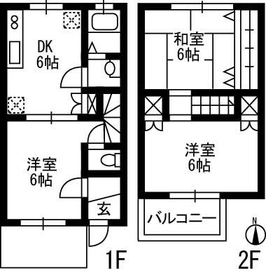 ロジワール(3DK/1階)の間取り写真