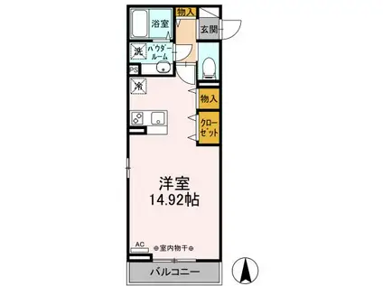 カーサココルンA(ワンルーム/3階)の間取り写真