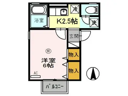 トリアノン文京(1K/1階)の間取り写真