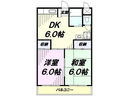 サンライズN(2DK/1階)の間取り写真