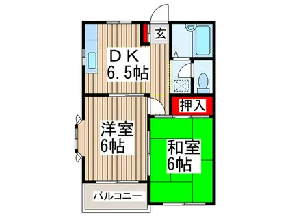 メゾンマサコ21(2DK/2階)の間取り写真