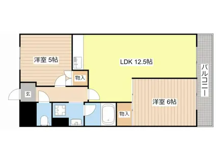 フラワー2番館(2LDK/2階)の間取り写真