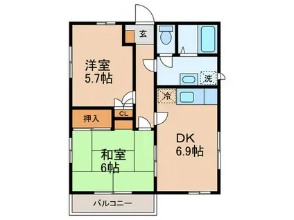 東京メトロ副都心線 雑司が谷駅(東京メトロ) 徒歩3分 2階建 築30年(2DK/2階)の間取り写真