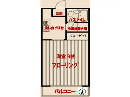 シントミプラザ徳丸(1K/2階)の間取り写真