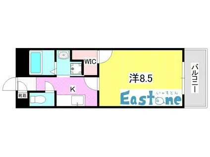 メルシー郡元(1K/3階)の間取り写真