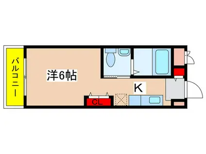 スターダスト日光台B棟(1K/2階)の間取り写真