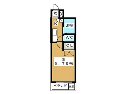 第3富士ビル(1K/3階)の間取り写真
